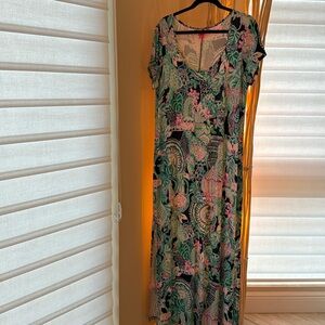 Lilly Pulitzer cat theme cotton maxi dress size XL